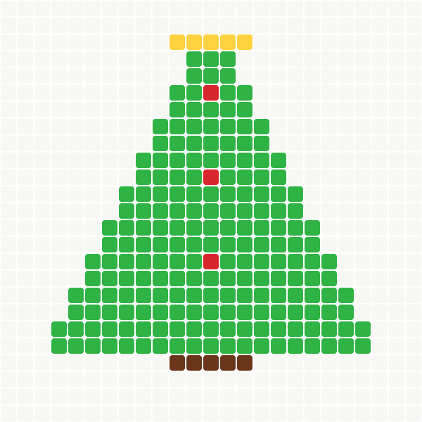 Christmas Tree Ornament bead grid preview