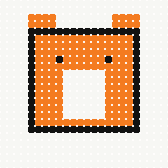 Cute Fox Keychain bead grid preview