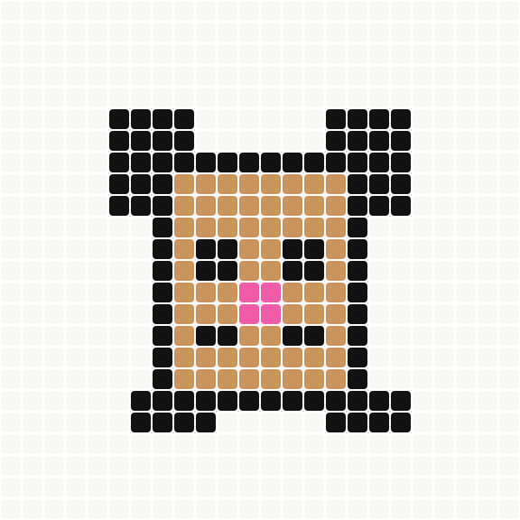 Happy Cat Face bead grid preview