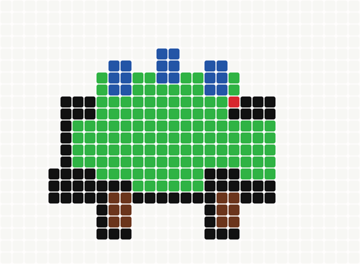 Mini Dinosaur bead grid preview