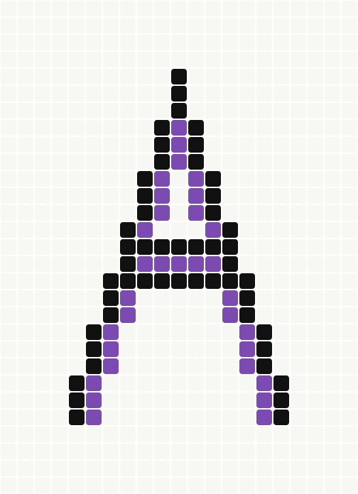 Monogram Letter A bead grid preview