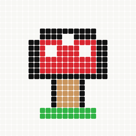 Mushroom Badge bead grid preview