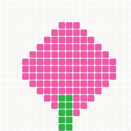 Pixel Flower Magnet bead grid preview