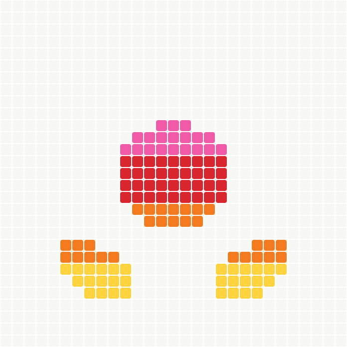 Rainbow Heart Coaster bead grid preview