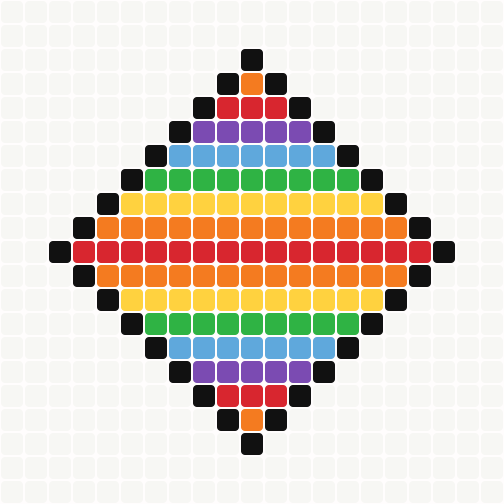 Rainbow Star Charm bead grid preview