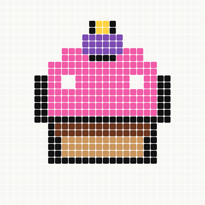 Unicorn Cupcake bead grid preview